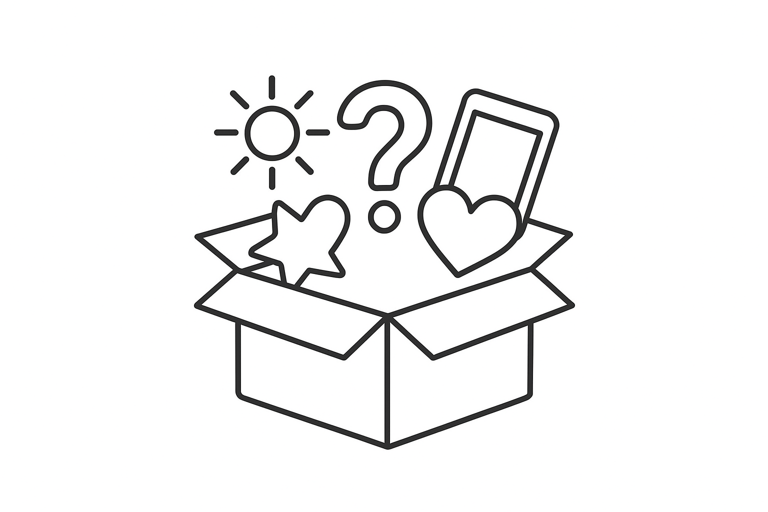 Yllärilaatikko satunnaisella tavaralla