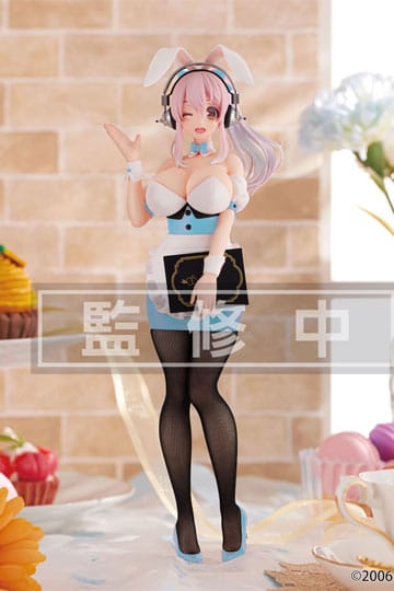 Super Sonico BiCute Bunnies PVC Statue Waitress Light Blue Color