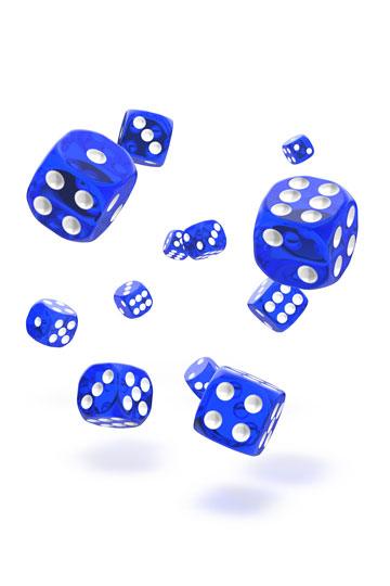 Oakie Doakie Dice D6 Dice 12 mm Translucent - Blue (36)