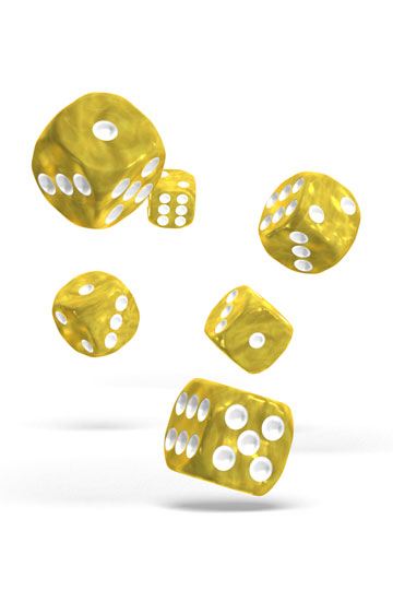 Oakie Doakie Dice D6 Dice 16 mm Marble - Yellow (12)