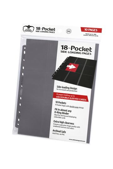 Ultimate Guard 18-Pocket Pages Side-Loading Grey (10)